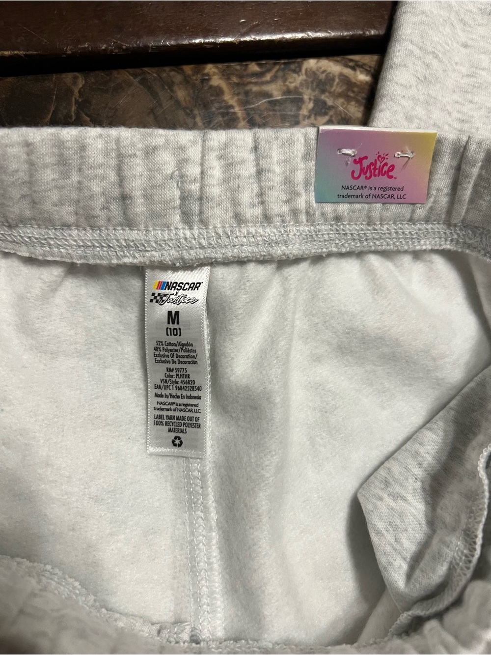 Nascar Gray Sweatpants with Blue Side Stripe - Picture 2 of 5